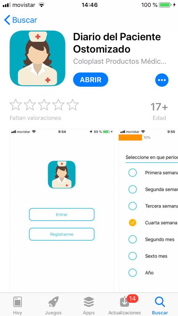 App Diario del Paciente Ostomizado para IOS Iphone